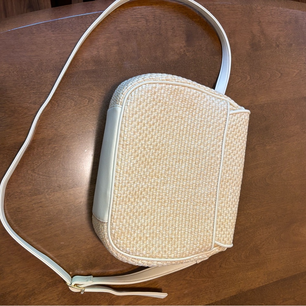 Etienne Aigner Cream Woven Crossbody Bag - Picture 7 of 7